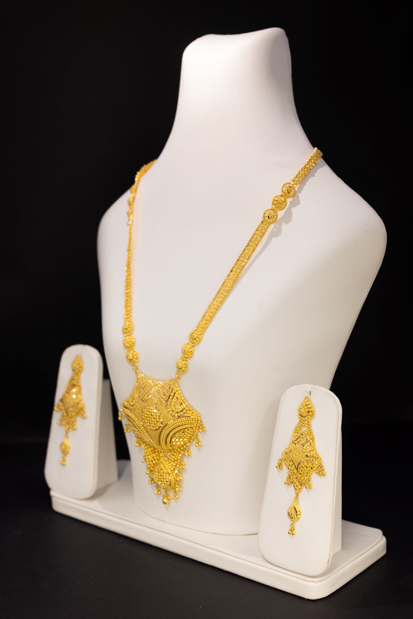 22ct Gold Heavy Bridal Rani Haar and Earring Set
