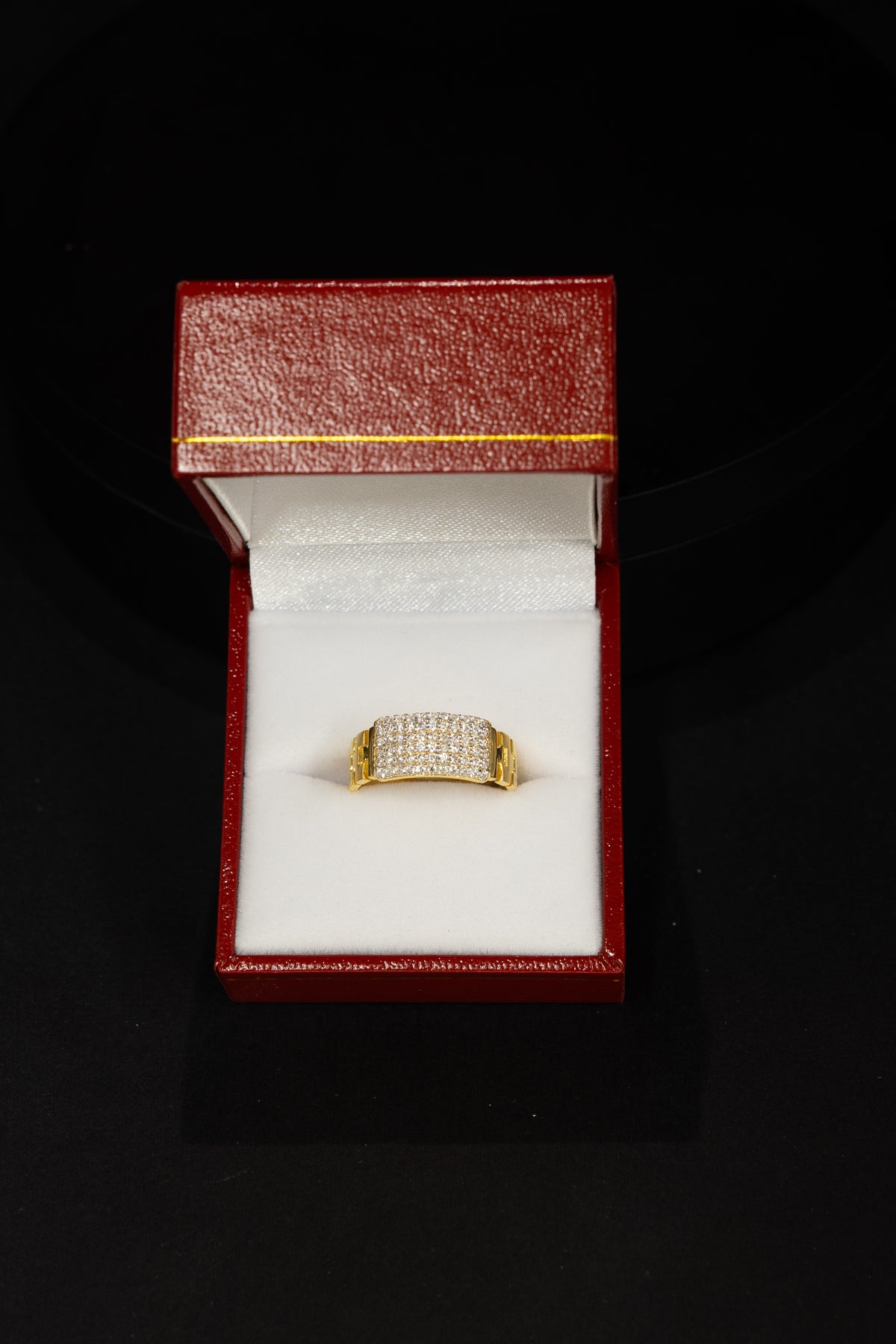 22ct Gold Men’s CZ Panel Ring