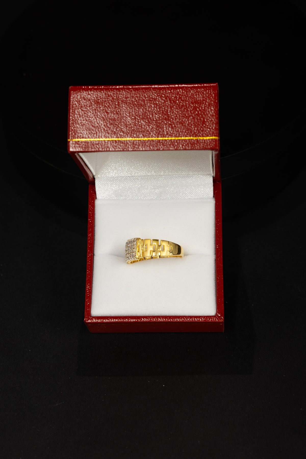 22ct Gold Men’s CZ Panel Ring