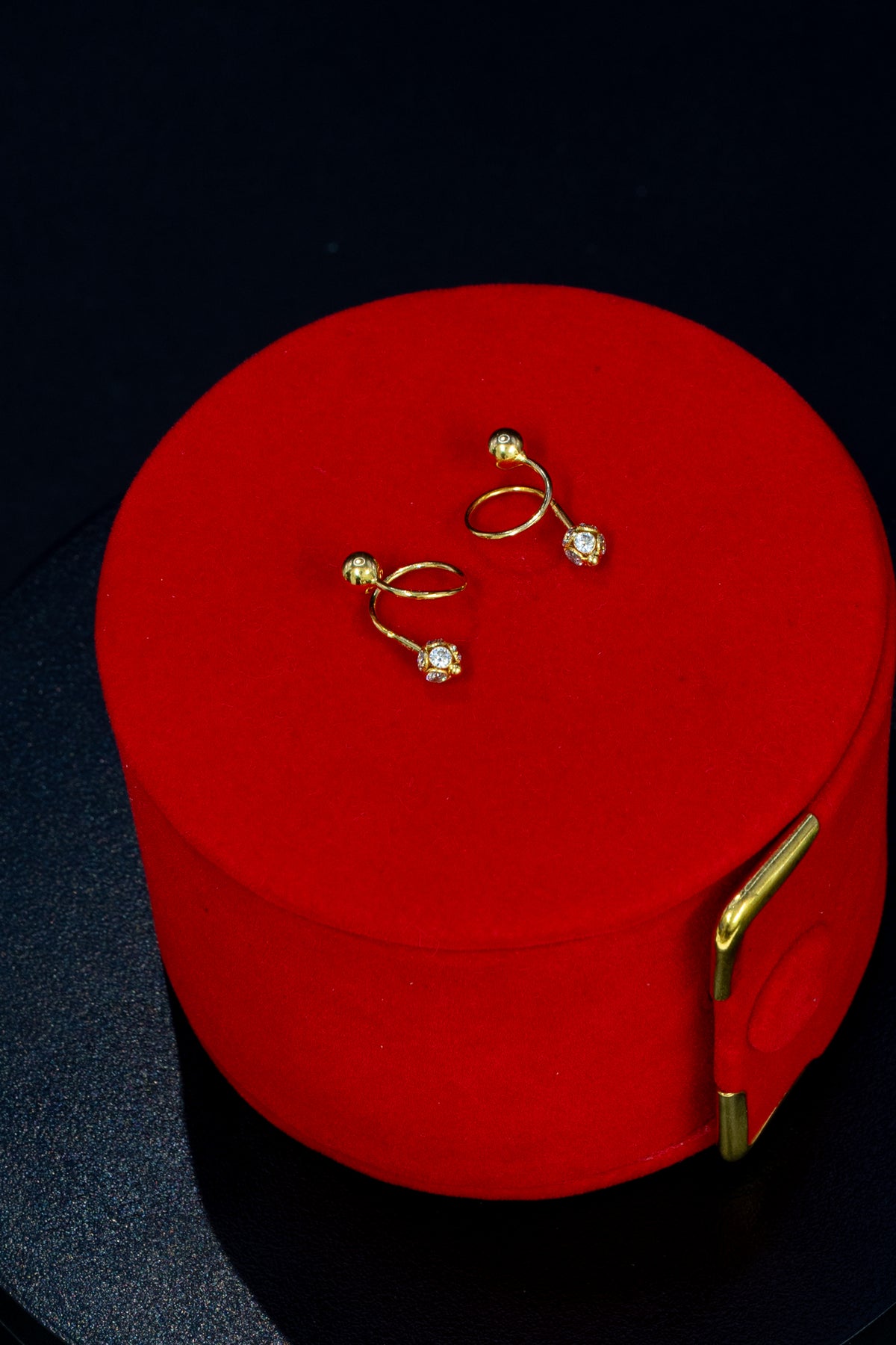 22ct Gold Twisted Earrings with CZ