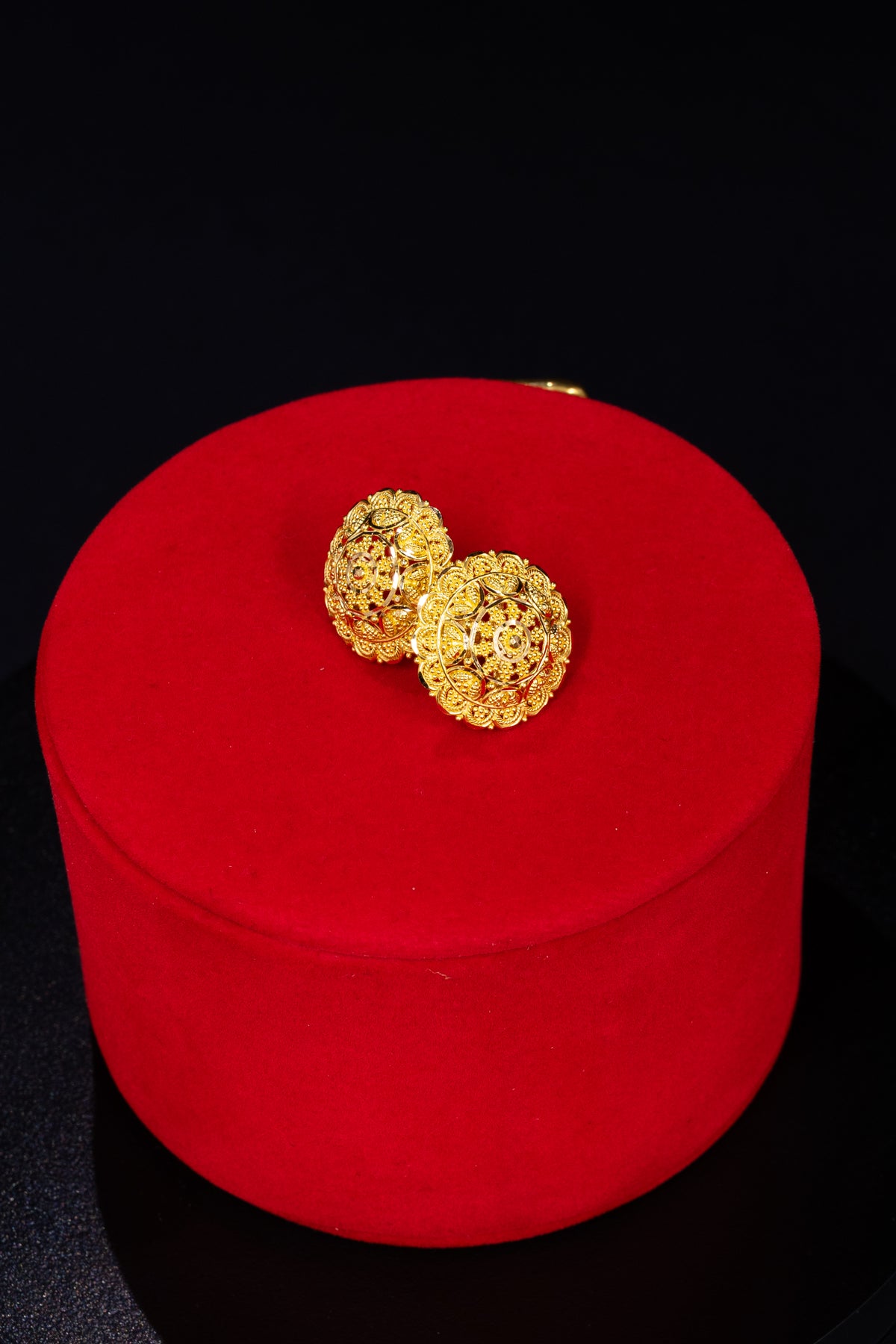 22ct Gold Ornate Rosette Stud Earrings