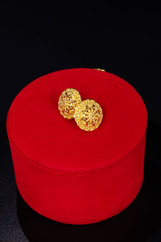 22ct Gold Ornate Rosette Stud Earrings