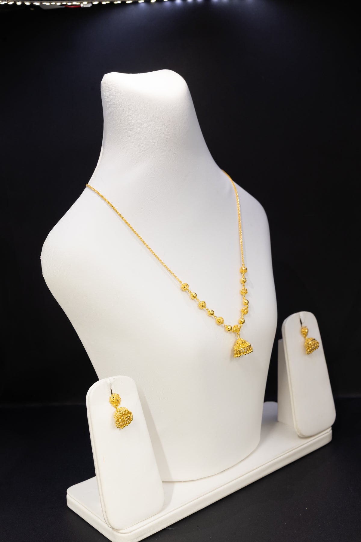 22ct Gold Jhumki Necklace & Earring Set