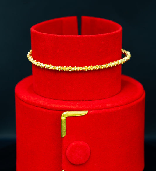22ct Gold Twisted Bead Bangle