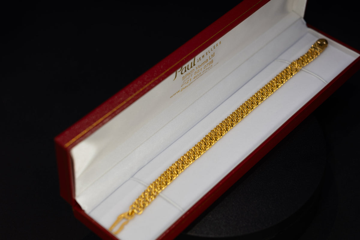 22ct Gold Double Cuban Link Bracelet