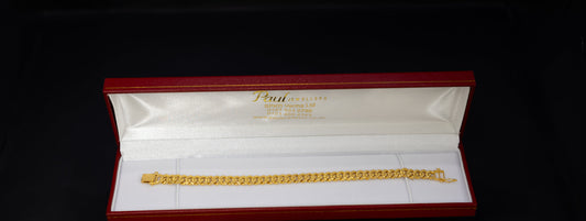 22ct Gold Textured Cuban Link Bracelet