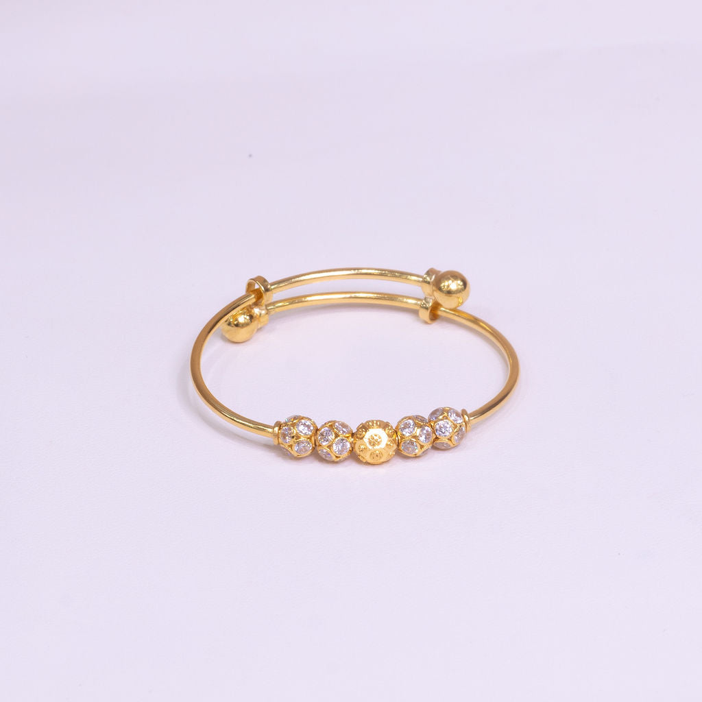 Children's Adjustable Gold Bracelet with Stones