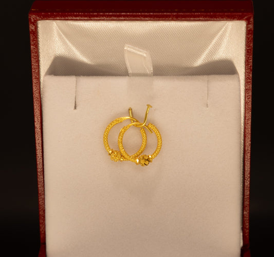 22ct Gold Fine Pattern Hoop Earrings