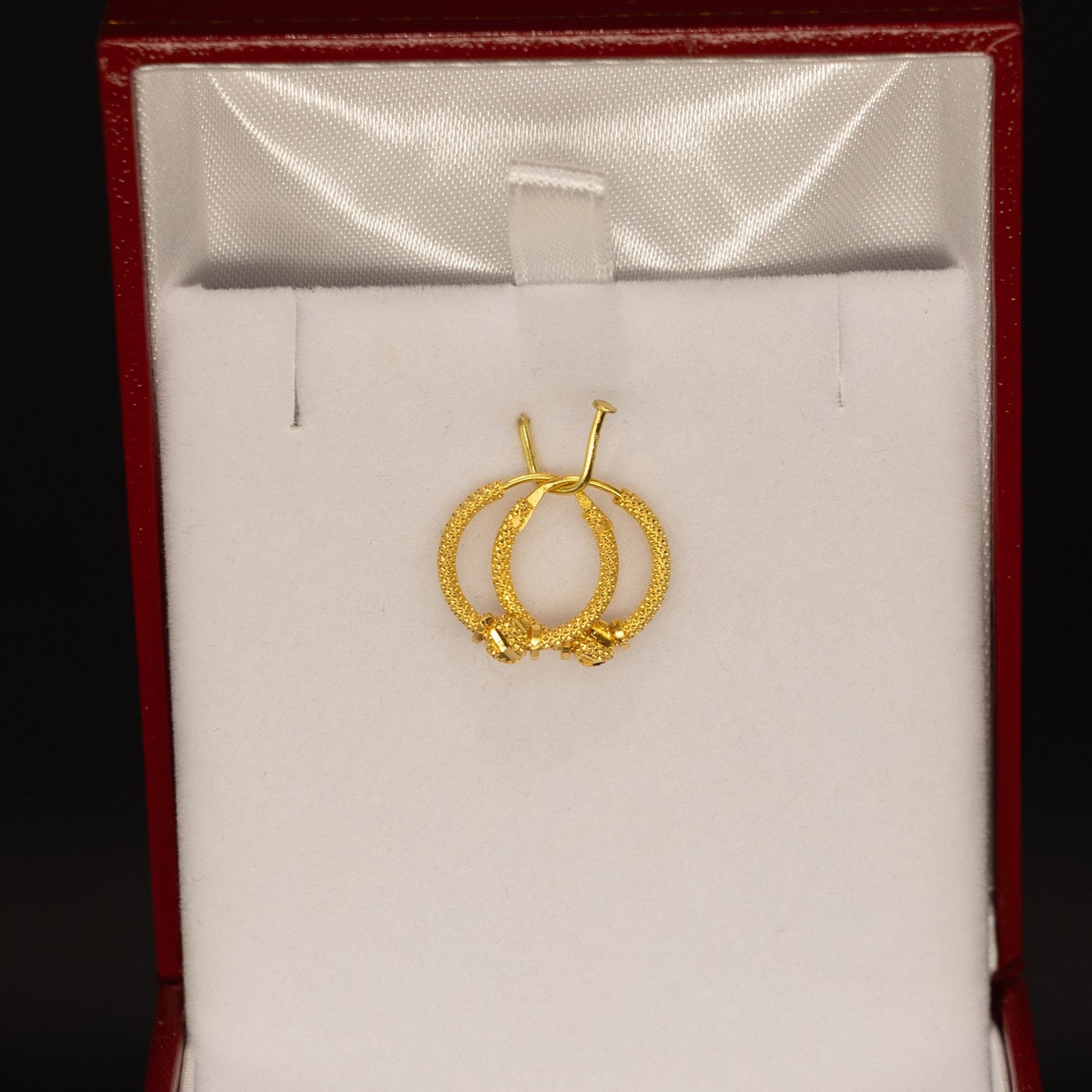 22ct Gold Textured Hoop Earrings