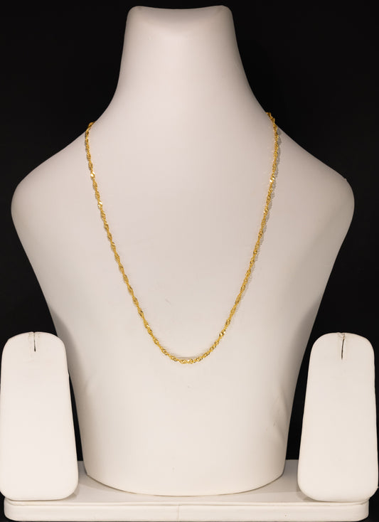22ct Gold Twisted Rope Chain 19 Inch