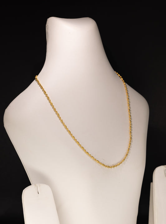 22ct Gold Beaded Chain 18 Inch