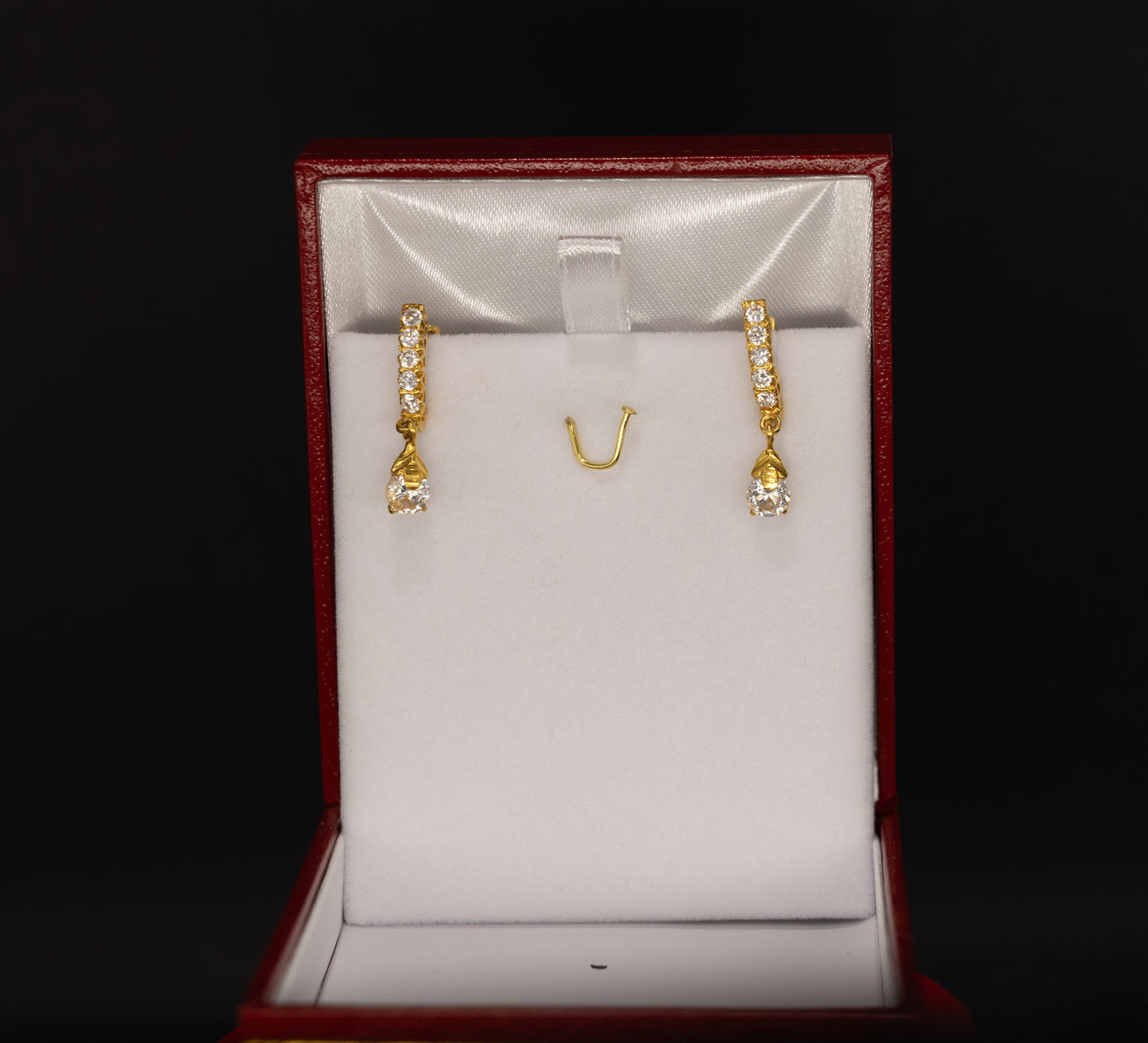 22ct Gold CZ Drop Earrings