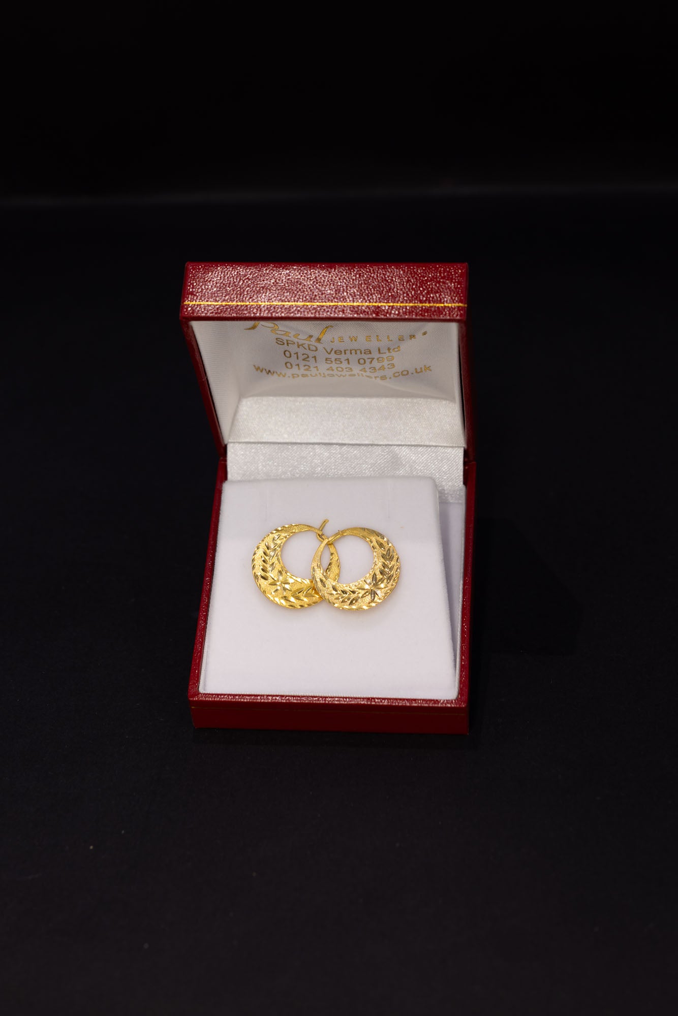 22ct Gold Engraved Nanthia Earrings