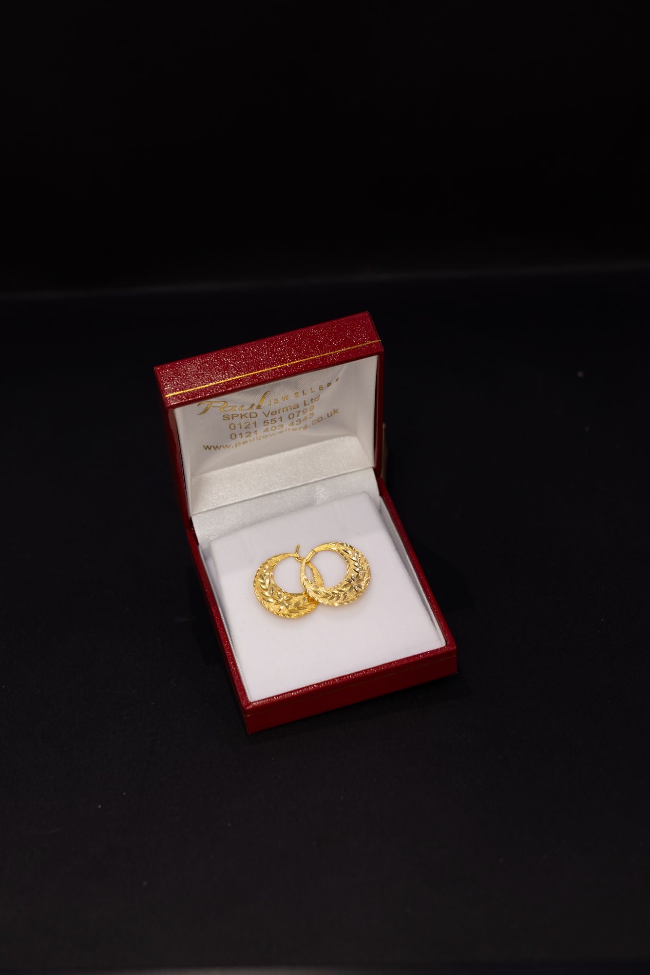 22ct Gold Engraved Nanthia Earrings