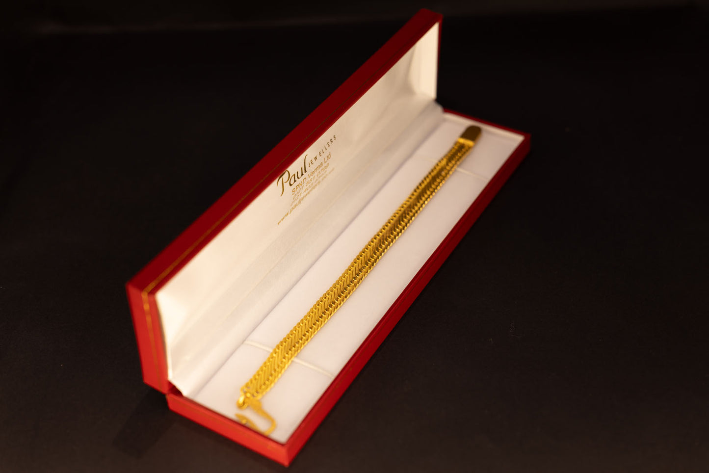22ct Gold Textured Cuban Link Bracelet
