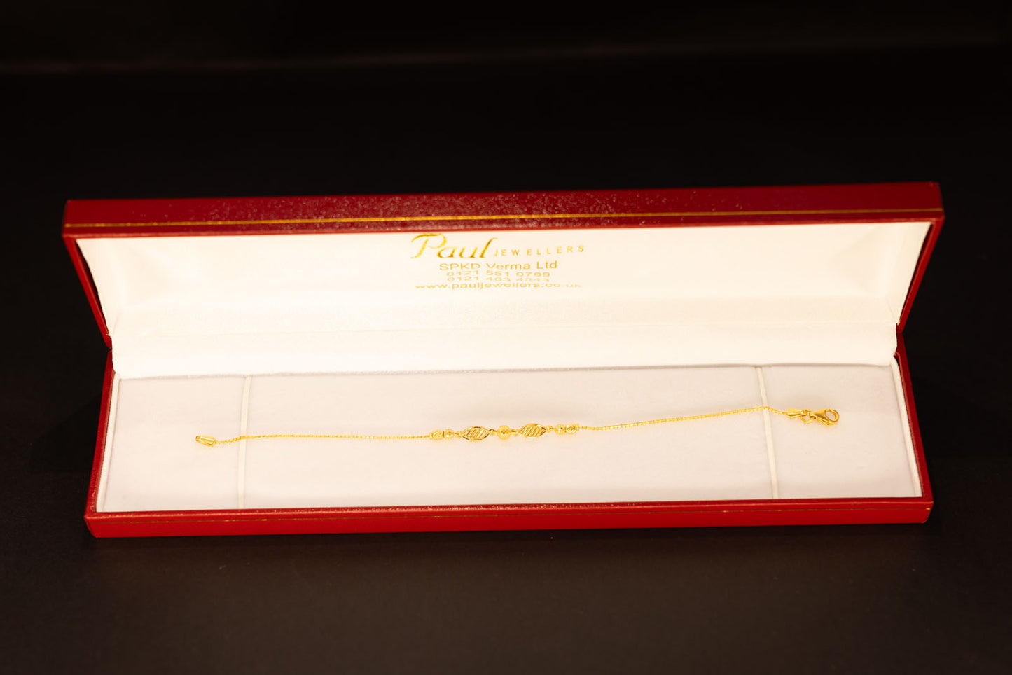 22ct Gold Decorative Beaded Ladies Bracelet
