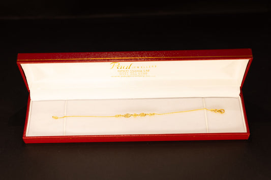 22ct Gold Decorative Beaded Ladies Bracelet