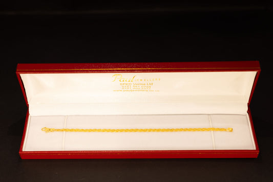 22ct Gold Woven Twist Ladies Bracelet