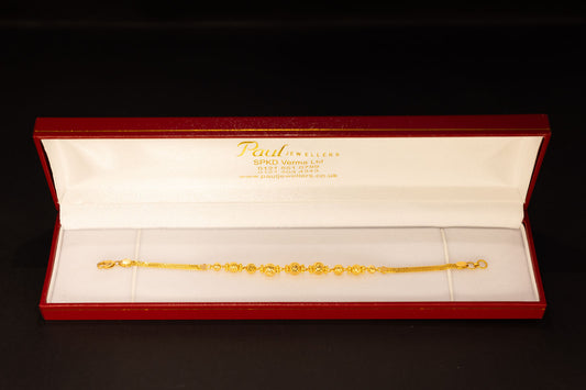 22ct Gold Beaded Ladies Bracelet