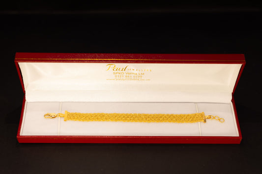 22ct Gold Wide Woven Ladies Bracelet