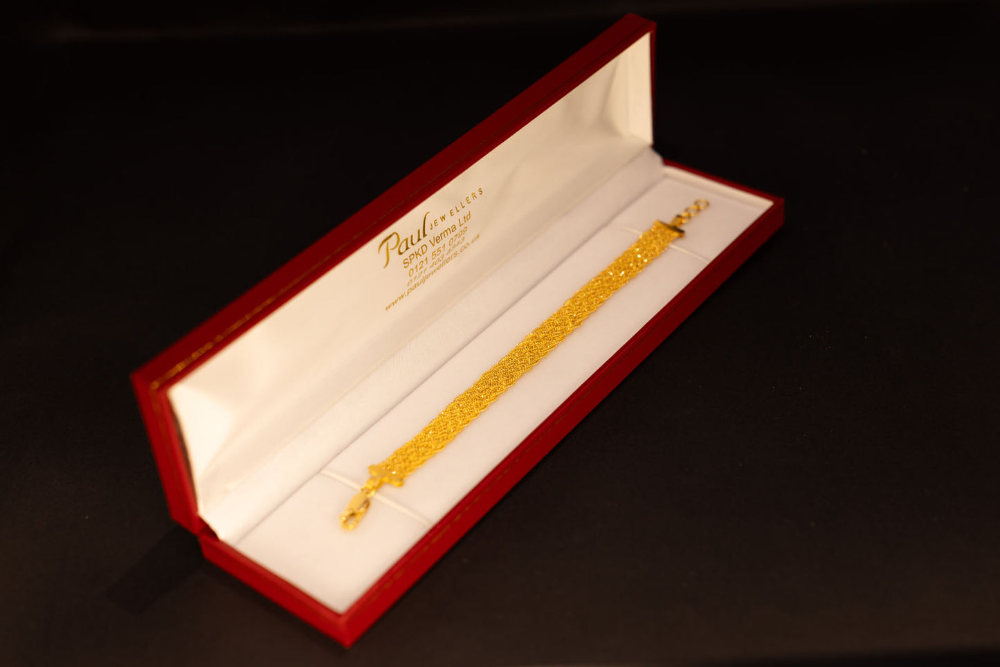 22ct Gold Wide Woven Ladies Bracelet