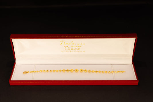 22ct Gold Graduated Beaded Ladies Bracelet
