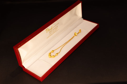 22ct Gold Beaded Adjustable Slider Bracelet