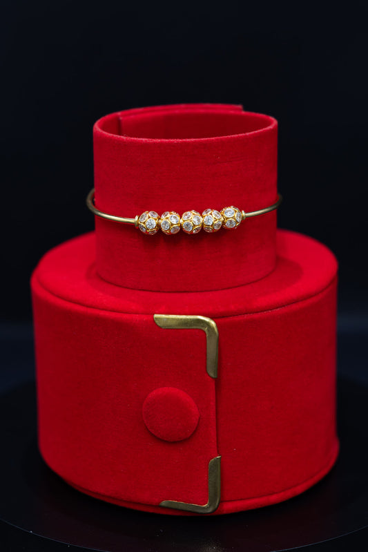 22ct Gold CZ Beaded Adjustable Baby Bracelet