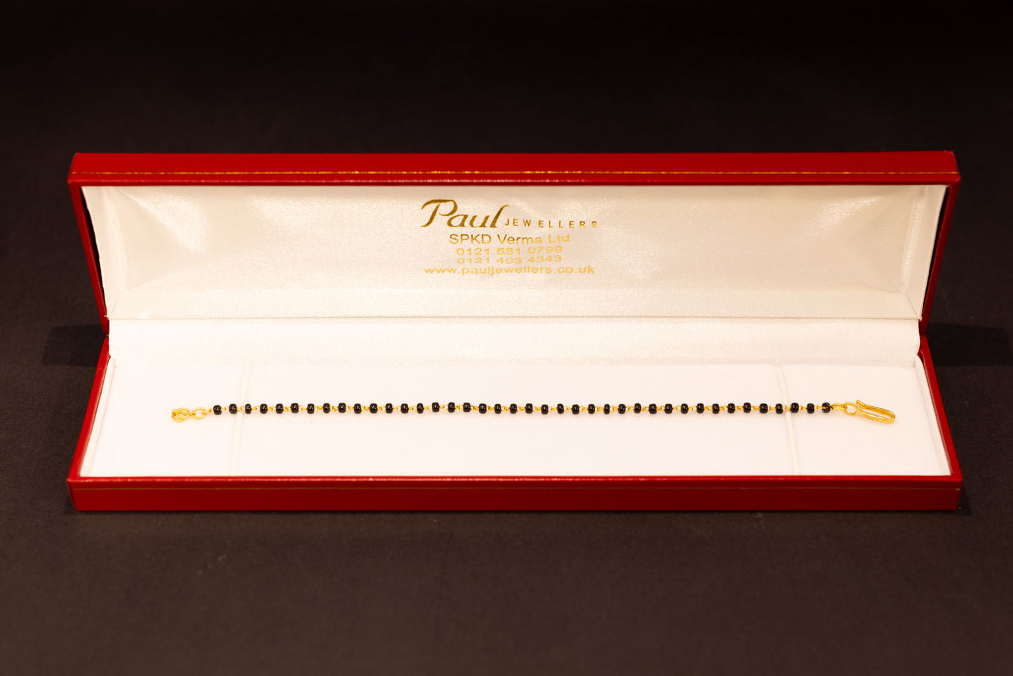 22ct Gold Black Beaded Nazariya Baby Bracelet