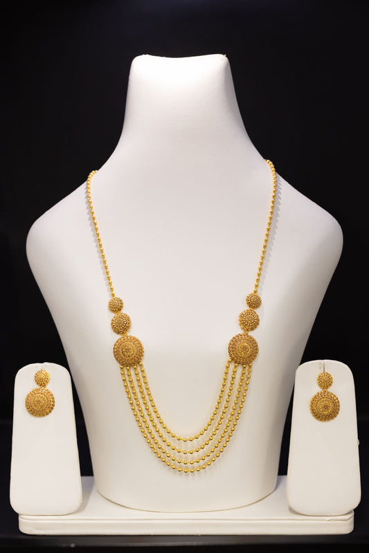 22ct Gold Multi-Strand Rani Haar & Earring Set