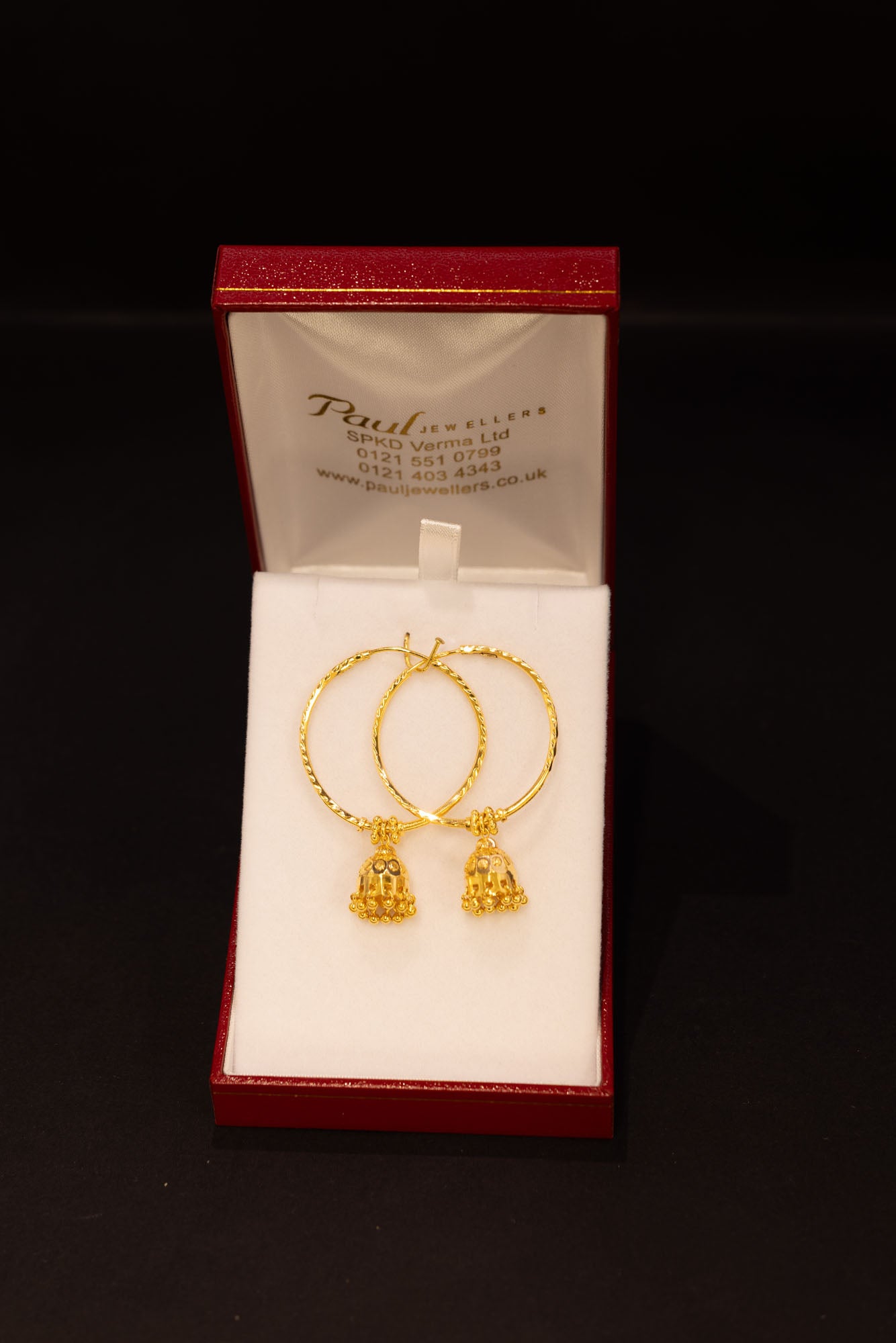 Large 22ct Gold Jhumki Hoop Earrings