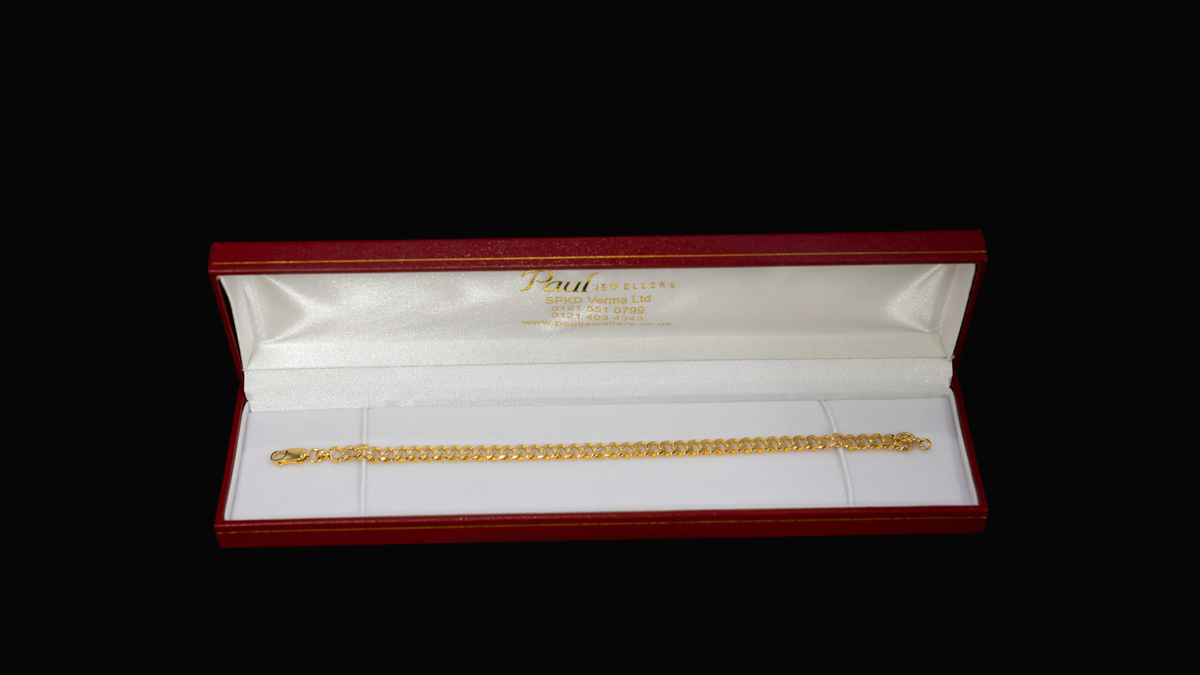 22ct Gold Slim Cuban Link Bracelet